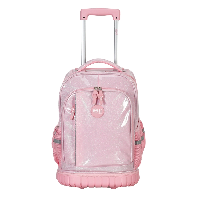 Mochila Escolar Elf 2026 2 Divisiones Rosa con Carro Art.I6463A